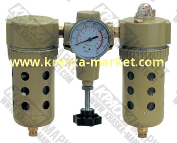 Фильтр – влагоотделитель с регулятором давления и лубрикатором AFRL980. Производитель: VOYLET.