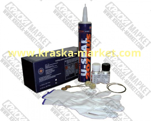Набор для вклейки стекол.  Клей U-Seal 207 - 300 мл, грунт U-Primer в тюбике 10 мл., салфетка с пропиткой, струна четырехгранная. Бренд: U-SEAL.