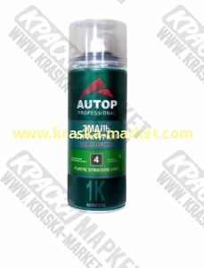 Эмаль структурная для пластика(№4) - Черная мелкая. Объём: 520 мл. Производитель: Autop.