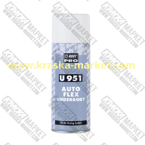 Антигравийное покрытие в аэрозольном баллоне Autoflex 951. Цвет: белый. Упаковка: 0,4 л. Торговая марка: BODY.