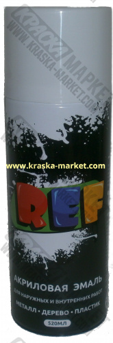 Краска акриловая в аэрозольном баллоне. Цвет: черный. Объем(м3): 520 мл. Артикул: 0039. Бренд: Ref.
