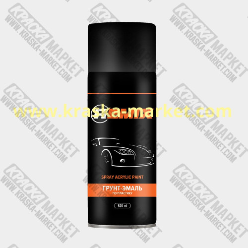 Грунт-эмаль по пластику (для бампера) в аэрозольном баллоне. Цвет: серый. Артикул: RM-SPR04. Объем(м3): 520 мл. Бренд: REMIX.