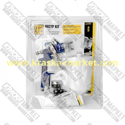 Окрасочный пистолет H827P KIT 1,4/1,7мм. в наборе с 2 соплами и манометром (блистер). Диаметр сопла: 1,4 mm, 1,7 mm. Артикул: 10130. Бренд: ZIP LAB.