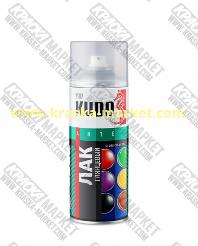 Лак универсальный акриловый в аэрозольном баллоне. Торговая марка: KUDO.