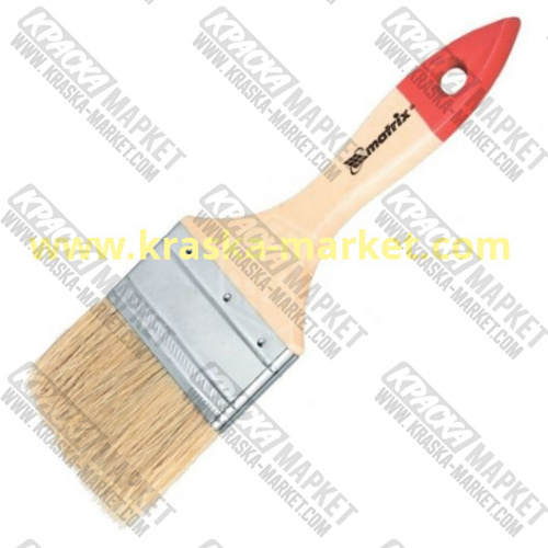 Кисть плоская стандарт 75 мм, светлая натуральная щетина, деревянная ручка. Артикул: 0101-075. Торговая марка: Stayer.
