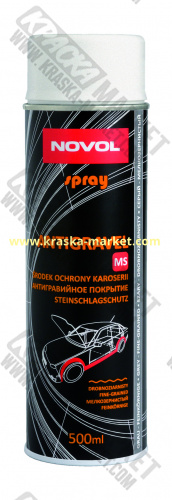Зашитое покрытие антигравий в аэрозольном баллоне GRAVIT 600. Цвет: белый. Вес(кг): 500 мл. Торговая марка: Novol.