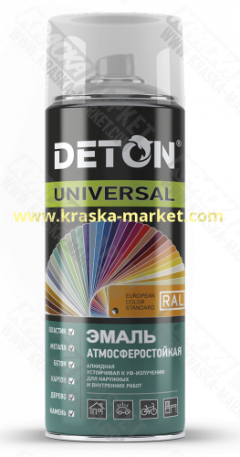 Краска алкидная атмосферостойкая в аэрозольном баллоне. Цвет: RAL 6032 зеленая. Объем(м3): 520 мл. Производитель: Deton.