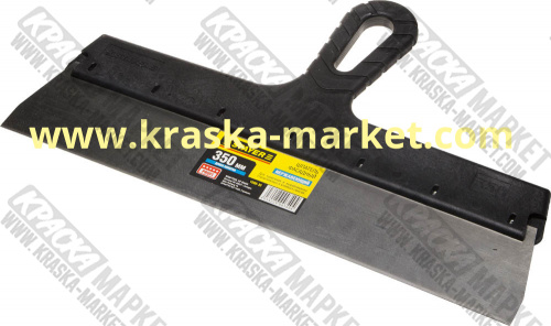 Шпатель нержавеющий, с пластмассовой ручкой. Размер: 350 мм. Артикул: 1008-350. Торговая марка: Stayer.