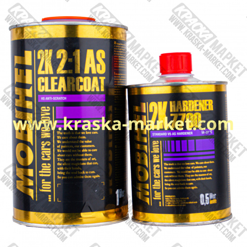 Лак акриловый ANTI SCRATCH. Цвет: бесцветный. Объем(м3): 1,0л + 0,5л отвердитель. Производитель: Mobihel.