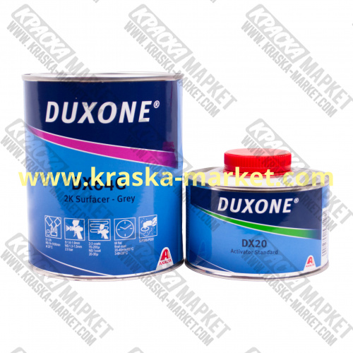 Грунт - наполнитель 2К  DX64G. Цвет: серый. Объем(м3): 1,0л+0,25л. Бренд: Duxone.