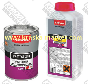 Грунт реактивный 340 WASH PRIMER. Вес(кг): 1,0л грунт + 1,0л отвердитель. Торговая марка: Новол.