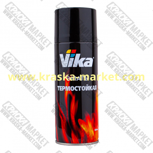 Термостойкая краска в аэрозольном баллоне, цвет: чёрная. Фасовка:520мл. Торговая марка: Вика.