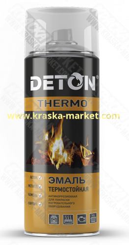 Краска термостойкая в аэрозольном баллоне "DETON THERMO". Цвет: белая. Объем(м3): 520мл. Производитель: Deton.