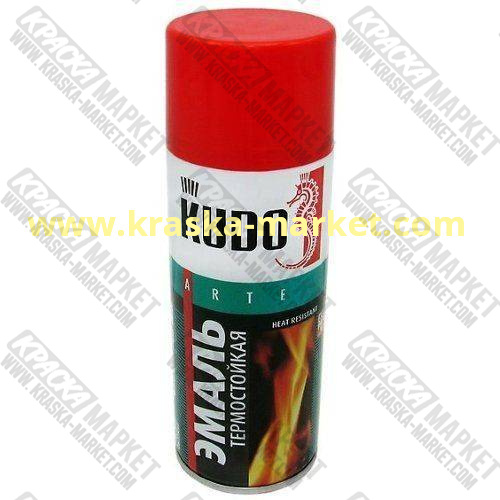 Краска термостойкая в аэрозольном баллоне. Цвет: №  5005 красная. Объем(м3): 520мл. Торговая марка: KUDO.